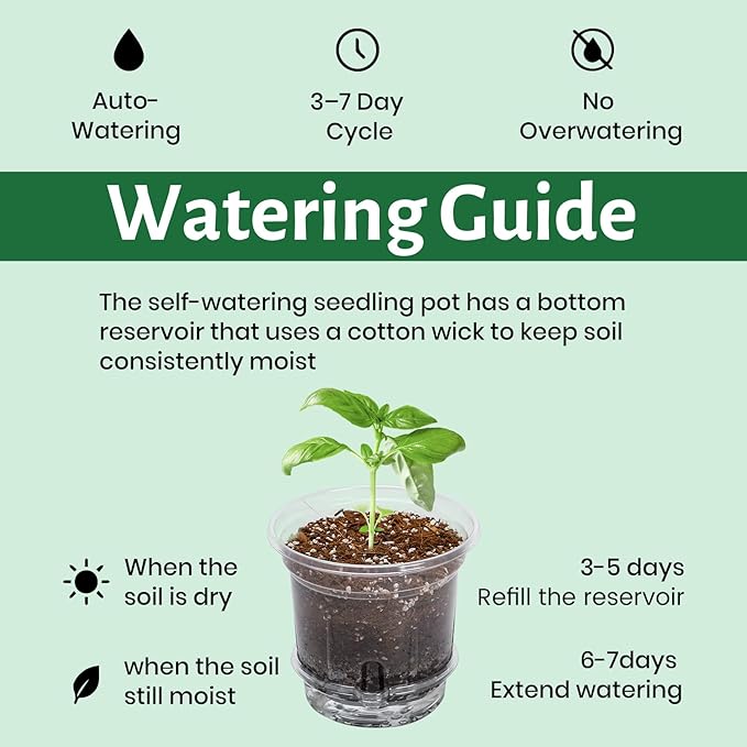 18 Pack 6.5/5/4 Inch Clear Self Watering Plant Pots with Bottom Water Tray & Watering Rope, Transparent Nursery Pots with Drainage for Seedlings, Herbs, and Houseplants