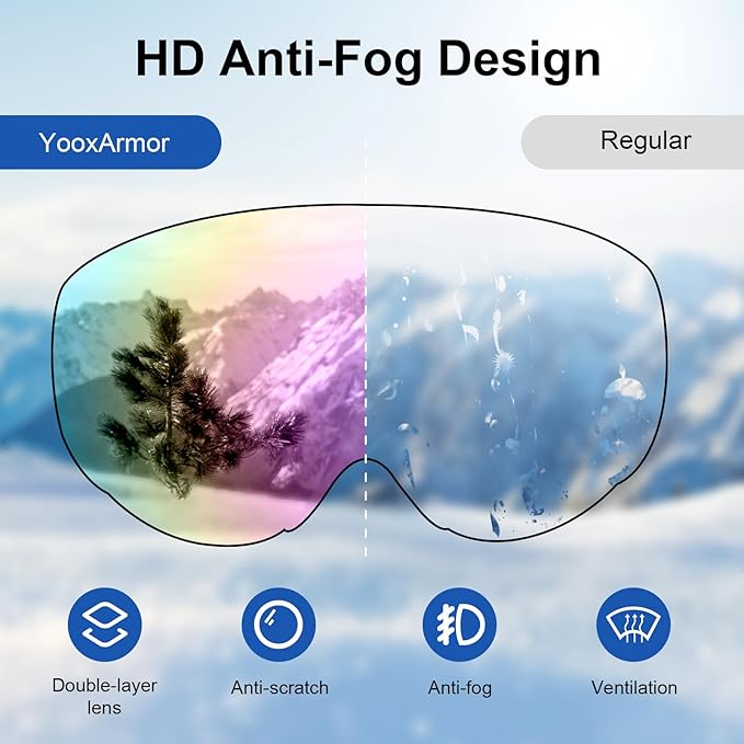 OTG Kids Ski Goggles Kids Snowboard Goggles for Boys Girls Toddler Youth Kid Snow Goggles Anti-Fog UV400 Protection