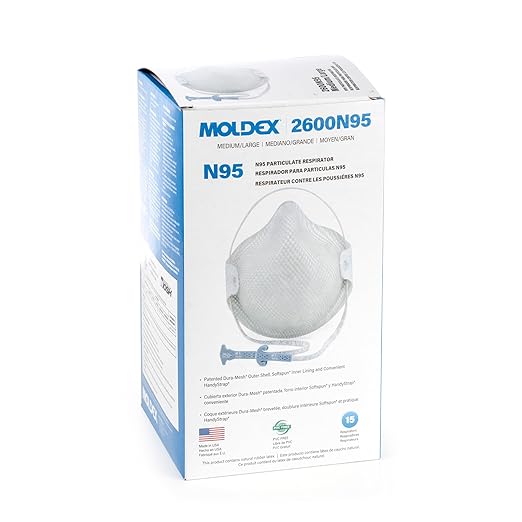 Moldex M2600N95 Special Ops® HandyStrap® Disposable Particulate Respirator, Size Medium/Large, NIOSH Approved