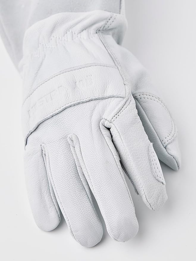 Hestra Job Garden Rose Glove, Long Protective Leather Gauntlet Gardening Gloves for Men & Women - Offwhite - 9