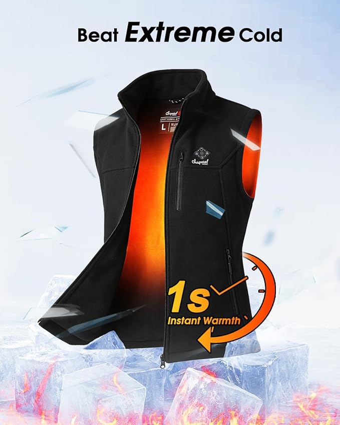 Heated Vest for Women with Battery Pack Included, 16000mAh 7.4V Rechargeable Heating Fleece Vest Jacket