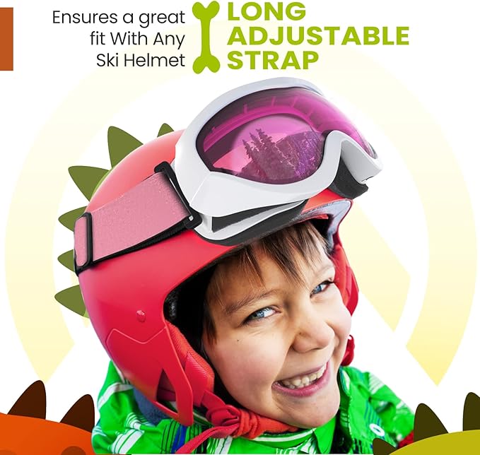 OutdoorMaster Kids Ski Goggles - Helmet Compatible Snow Goggles for Boys & Girls with 100% UV Protection