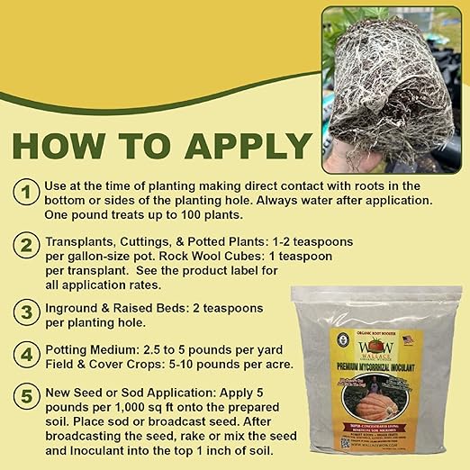 Wallace Organic Wonder Mycorrhizal Inoculant (5 lbs) - Mycorrhizal Fungi - Super Concentrated - Fresh Mycorrhizae for Plants, Garden Soil, & Potting Soil - Organic Root Stimulator for Plant Growth