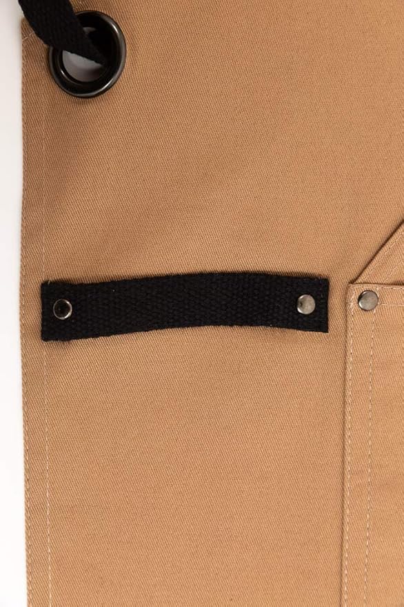 JayCee Apron for BBQ, Grill, Chef, Hobby and Workshop, 5 Pockets, Cross-Back, 2 Tool/Towel Loops, 10 oz Cotton, Great Gift