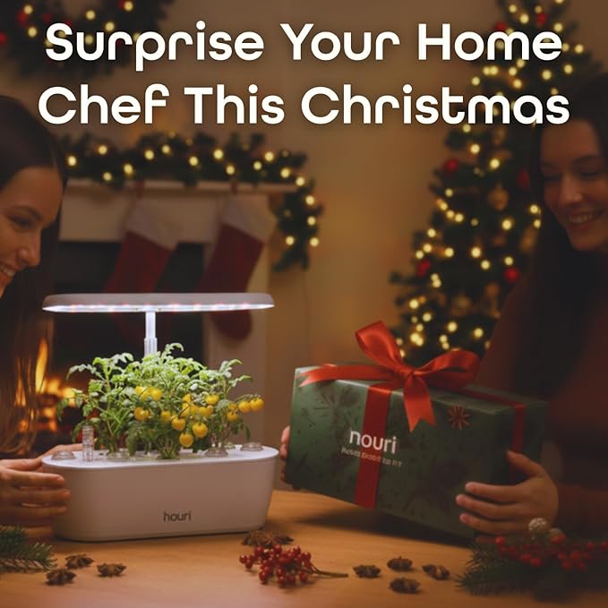 Nouri 12 Pod Smart Garden for Home Cooks with Heirloom Salad | Hydroponics Growing System Kit | LED Grow Lights | Indoor Gardening System | Herb Garden Planter Indoor Kit | Gifts for Women & Men