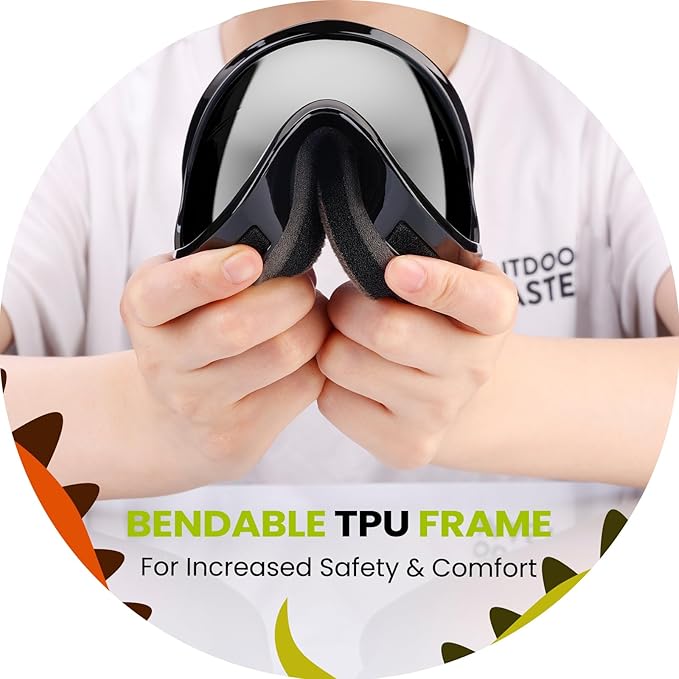 OutdoorMaster Kids Ski Goggles - Helmet Compatible Snow Goggles for Boys & Girls with 100% UV Protection