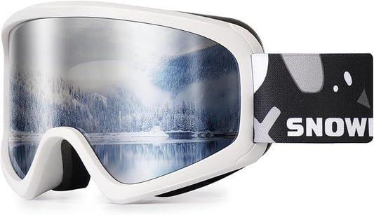 SNOWER Kids Ski Goggles, Anti-Fog Snow Goggles with OTG Design, 100% UV Protection, HD Lens for Kids Boys Girls