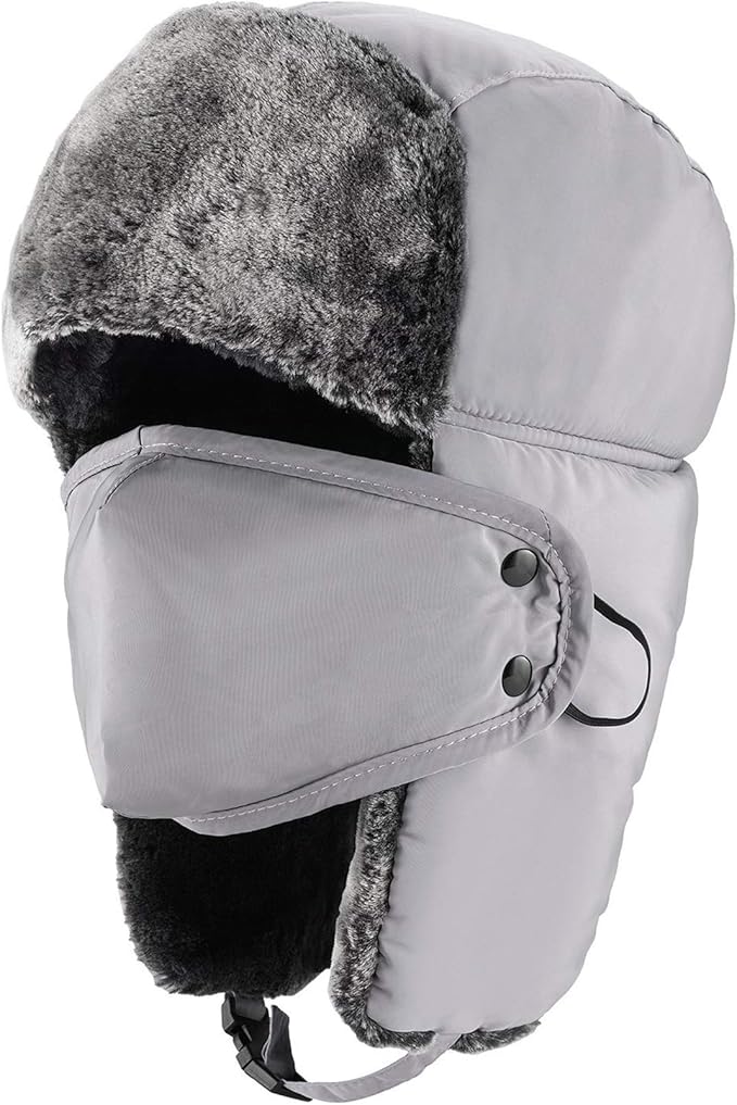 mysuntown Winter Hats for Women Men Trapper Ushanka Hat with Ear Flaps Warm Russian Bomber Hats for Cold Weather