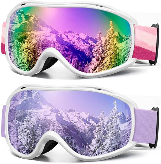 AVV Ski Goggles UV Protection, Anti-Fog Snowboard Snow Goggles OTG for Men Women Adults & Youths