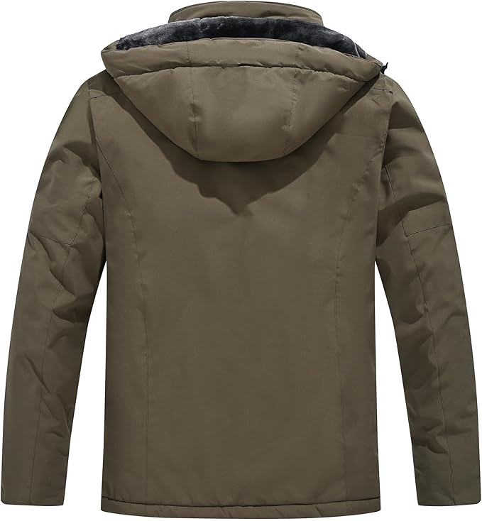 QMP Winter Jackets For Men with Hoode Ski Snow Snowboarding Waterproof Fleece Liner Coats Windproof Raincoat 6 Pockets