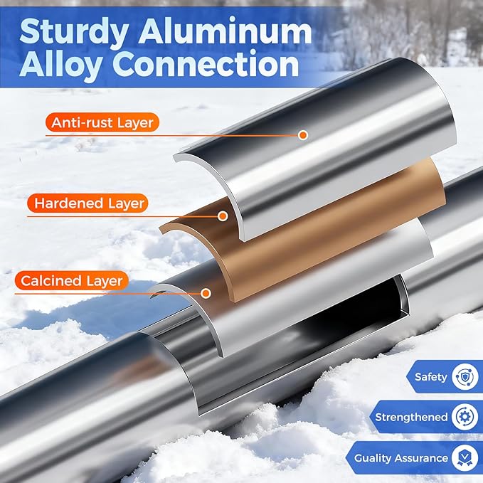 COMOWARE Telescoping 2-in-1 Snow Broom & Ice Scraper for Windshield, 32.5 in No-Scratch Snow Brush with Foam Head, Snow Remover Tool for SUV/Truck, Windows, Roof