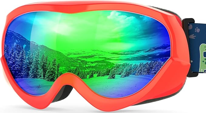 OutdoorMaster Kids Ski Goggles - Helmet Compatible Snow Goggles for Boys & Girls with 100% UV Protection