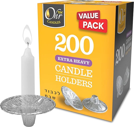Ohr Candles Extra Heavy Disposable Aluminium Foil Candle Holder, Drip Cup Bobeches - 200 Pack