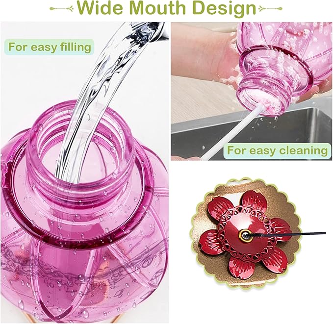 BOLITE Hummingbird Feeders for Outdoors Hanging, Glass Hummingbird Feeder, Wild Bird Feeder with Five Feeding Ports, 20 Ounces, 2 Pack, Purple and Blue, Birthday Gifts for Women Men, Gifts for Mom Dad