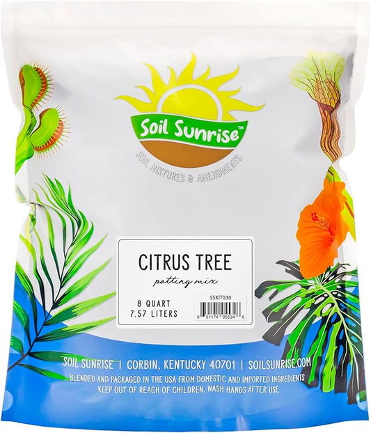 Soil Sunrise Citrus Tree Potting Soil Mix (8 Quarts) Special Blend for Indoor Oranges, Lemons, Limes and More
