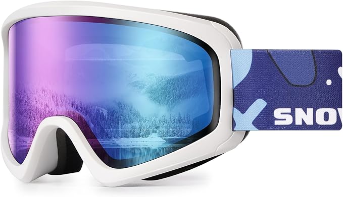 SNOWER Kids Ski Goggles, Anti-Fog Snow Goggles with OTG Design, 100% UV Protection, HD Lens for Kids Boys Girls