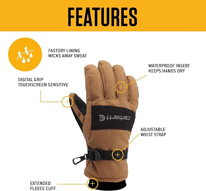 Carhartt Men's Waterproof Insulated Knit Cuff Glove