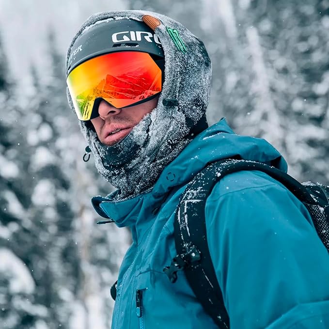 Ski Goggles for Men Women,Frameless UV Protection OTG Anti-fog Snowboard Snow Skating Goggles