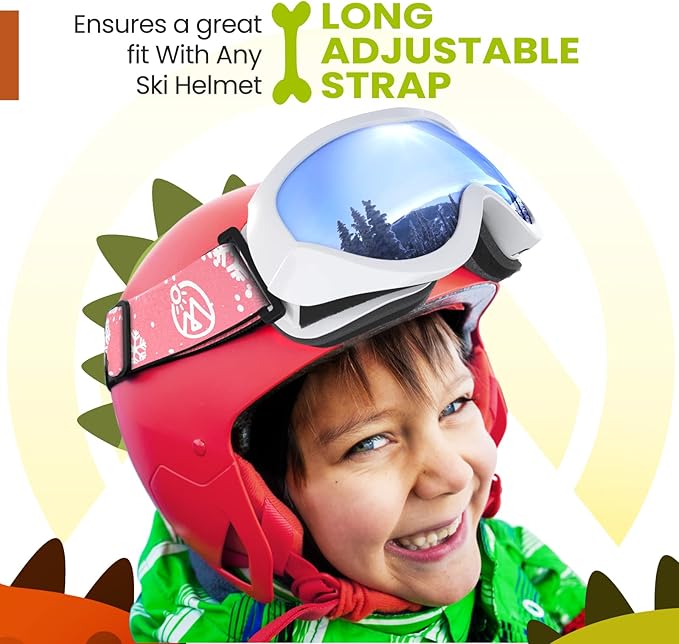 OutdoorMaster Kids Ski Goggles - Helmet Compatible Snow Goggles for Boys & Girls with 100% UV Protection