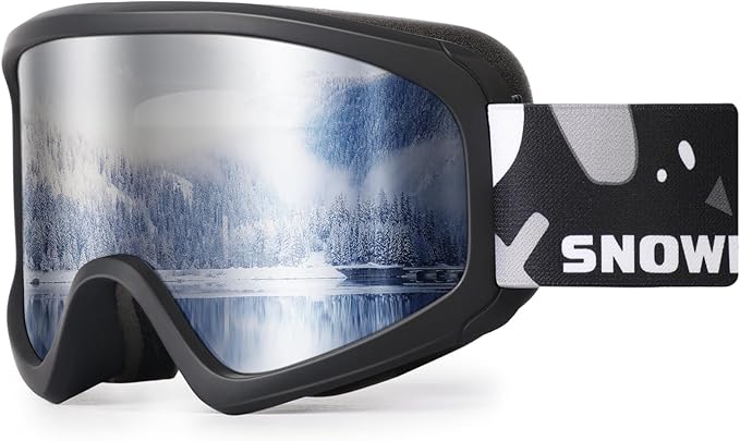 SNOWER Kids Ski Goggles, Anti-Fog Snow Goggles with OTG Design, 100% UV Protection, HD Lens for Kids Boys Girls