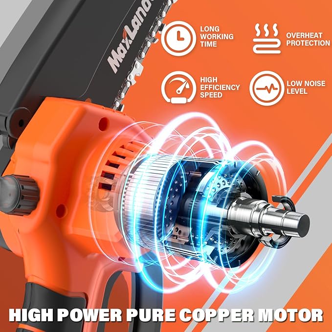 MAXLANDER 2-in-1 Cordless Pole Saw & Mini Chainsaw, 6'' Electric Pole Saws for Tree Trimming, 20V Battery Pole Saw with 2 Chains, 14ft Reach Pole Chainsaw(2PCS Battery and Charger Included)