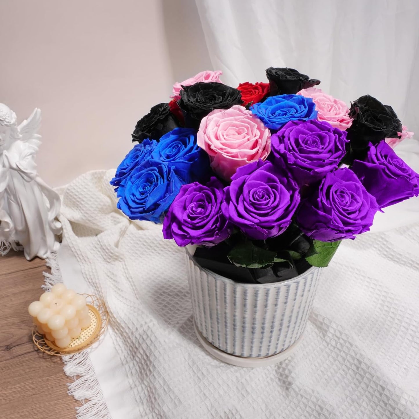 Yamonic Preserved Flowers Rose Gifts for Mom Grandma, Mom Birthday Gifts for Women, Mothers Day Real Flower Rose Gifts for Mom,Her,Wife,Girlfriend on Christmas,Valentine's Day,Anniversary(5 Rose)