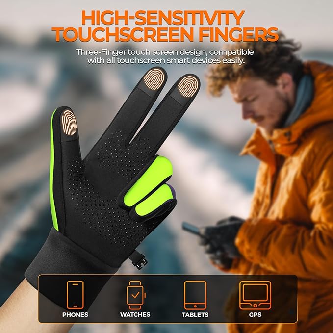 rivmount Winter Gloves Women Men, Cold Weather Touch Screen Liner Glove, Windproof 3-Layers, for Running, Cycling, Biking, Hiking, Driving