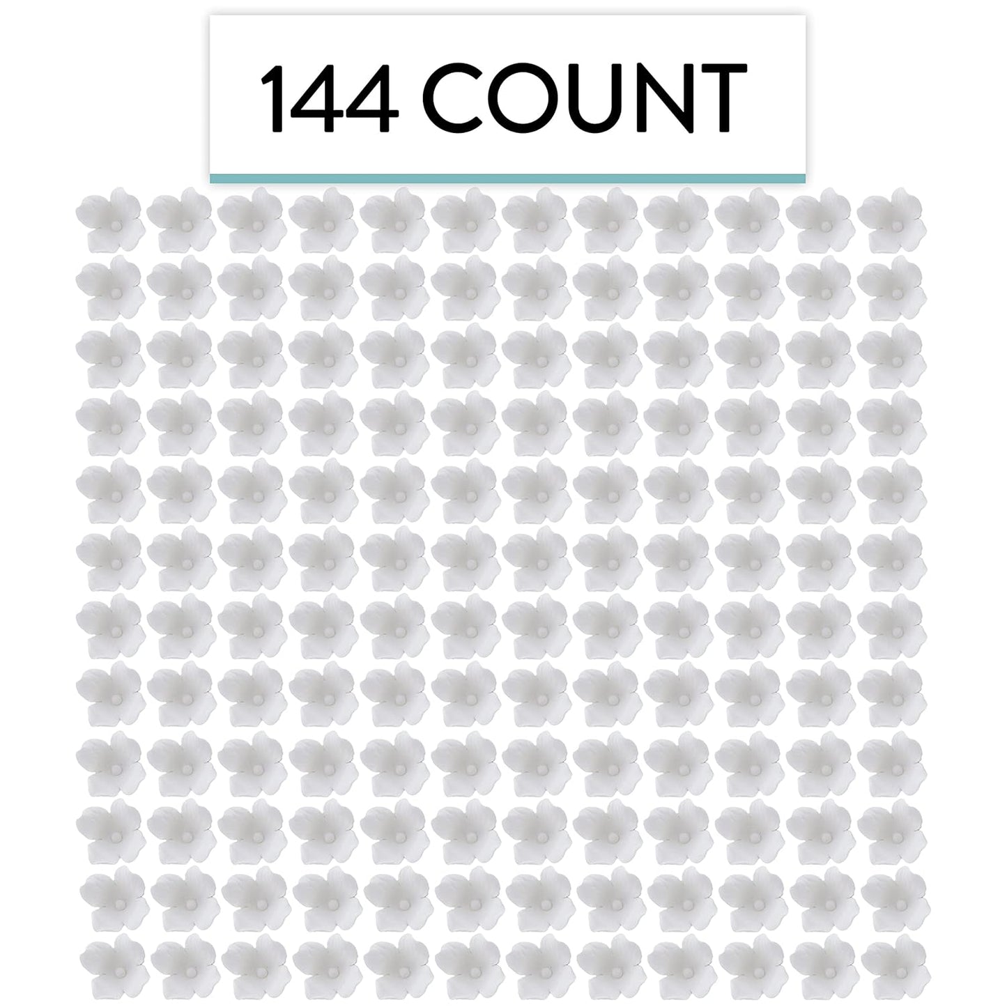 Global Sugar Art Hydrangea Blossom Edible Sugar Cake Flowers, Unwired, White, 144 Count by Chef Alan Tetreault