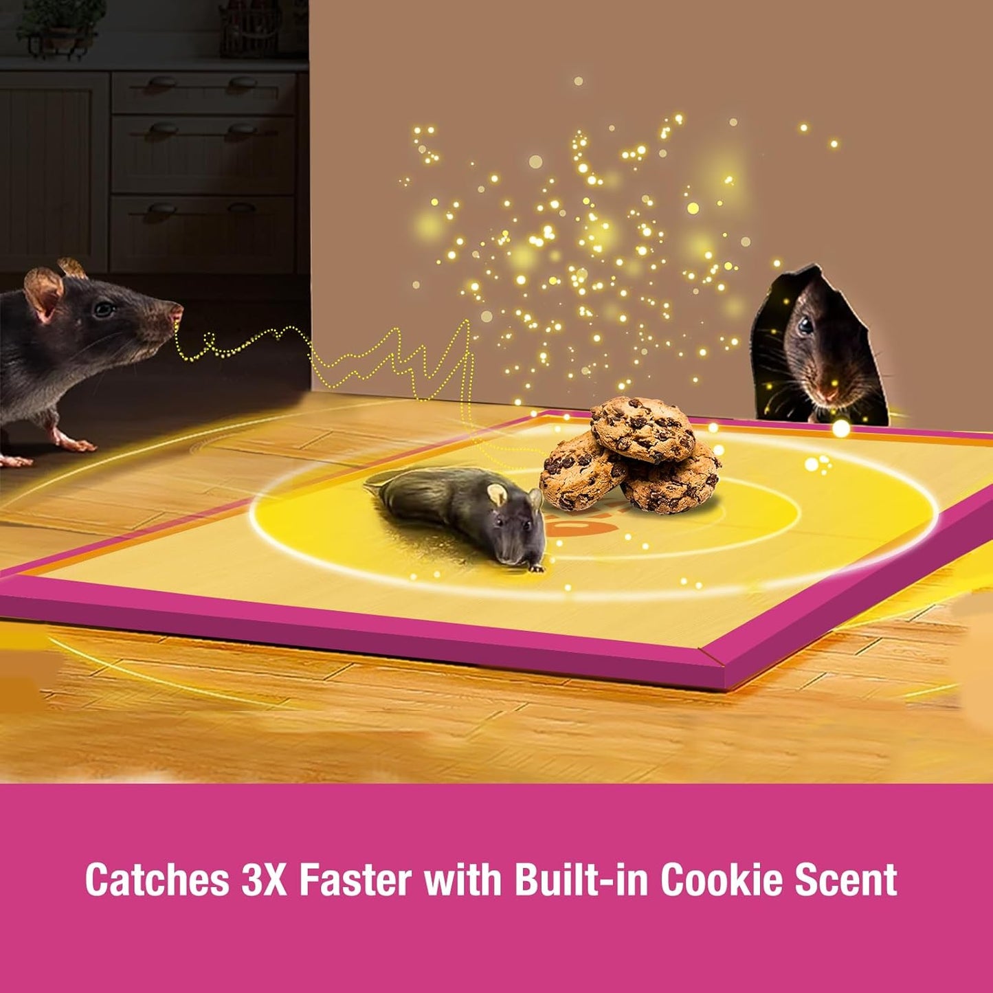 Mouse Trap Glue Board 13-Pack, 3X Faster Catch with Built-in Cookie Scent, Sticky Trap for Crawling Pests, Rats & Mice, Extra Heavy & Sticky, Biodegradable, Indoors Home & Commercial