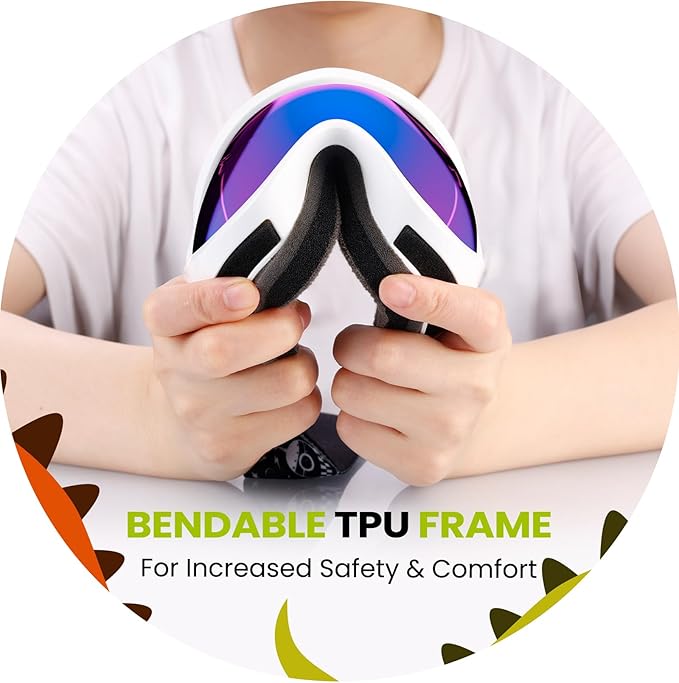 OutdoorMaster Kids Ski Goggles - Helmet Compatible Snow Goggles for Boys & Girls with 100% UV Protection