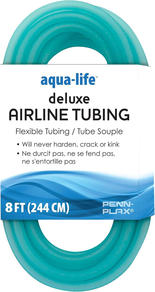 Penn-Plax Deluxe Airline Tubing for Aquariums – Made of Durable Silicone – Safe for Freshwater and Saltwater Fish Tanks – 8 Feet