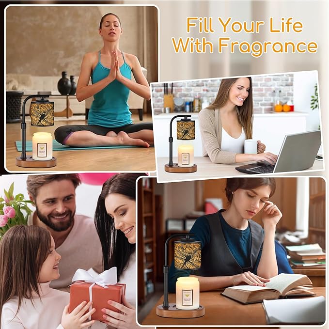 Candle Warmer Lamp with Timer, Electric Candle Lamp Warmer Birthday for Mom Women Home Bedroom Decor Wax Melt Warmer for Scented Wax with Jar Candles (Dragonfly)