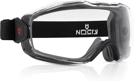 NoCry Anti Fog Safety Goggles Over Glasses For Men And Women — ANSI Z87.1 Premium Anti Scratch & UV380 — Eye Protection with Panoramic Lens & Adjustable Strap — Perfect Dust Goggles for Chemistry Lab