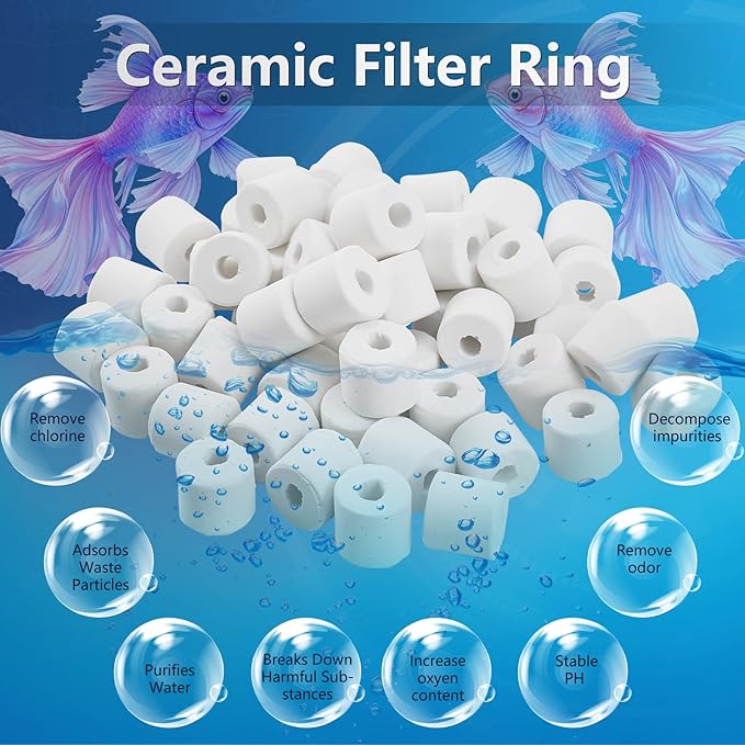 30 Pack Replacement Filter Media Kit Compatible with Fluval 306/307 Aquarium Filters, Including Bio Ceramic Rings, Activated Carbon, Blue, White & Black Bio Foam Value Pack