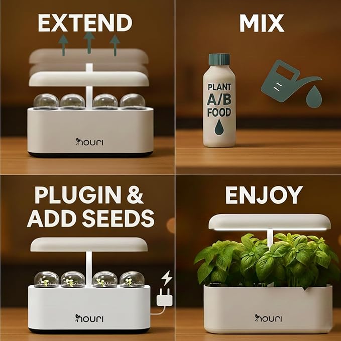 Nouri 7 Pod Smart Garden for Home Cooks with Heirloom Tomato | Hydroponics Growing System Kit | LED Grow Lights | Indoor Gardening System | Herb Garden Planter Indoor Kit | Gifts for Women & Men