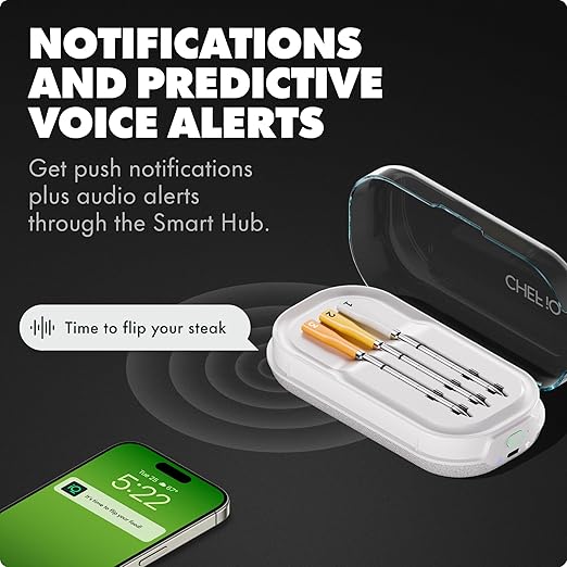 CHEF iQ Sense | Smart Wireless Meat Thermometer | 3 Ultra-Thin Probes | WiFi Unlimited Range | 1000°F Heat Safe | 5 Sensors | BBQ, Grill, Oven, Smoker, Air Fryer | Gen3