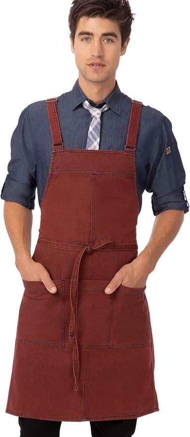 Chef Works Unisex Uptown Cross-Back Bib Apron