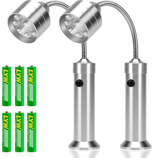 KOSIN Barbecue Grill Light Magnetic Base Super-Bright LED BBQ Lights - 360 Degree Flexible Gooseneck, Weather Resistant, Batteries Included - Pack of