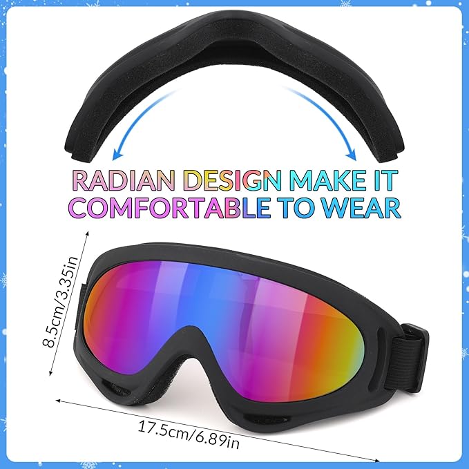 Ski Goggles, Snowboard Goggles for Men Women Kids, Skiing Snowboard Motorcycle Glasses for Adult Youth
