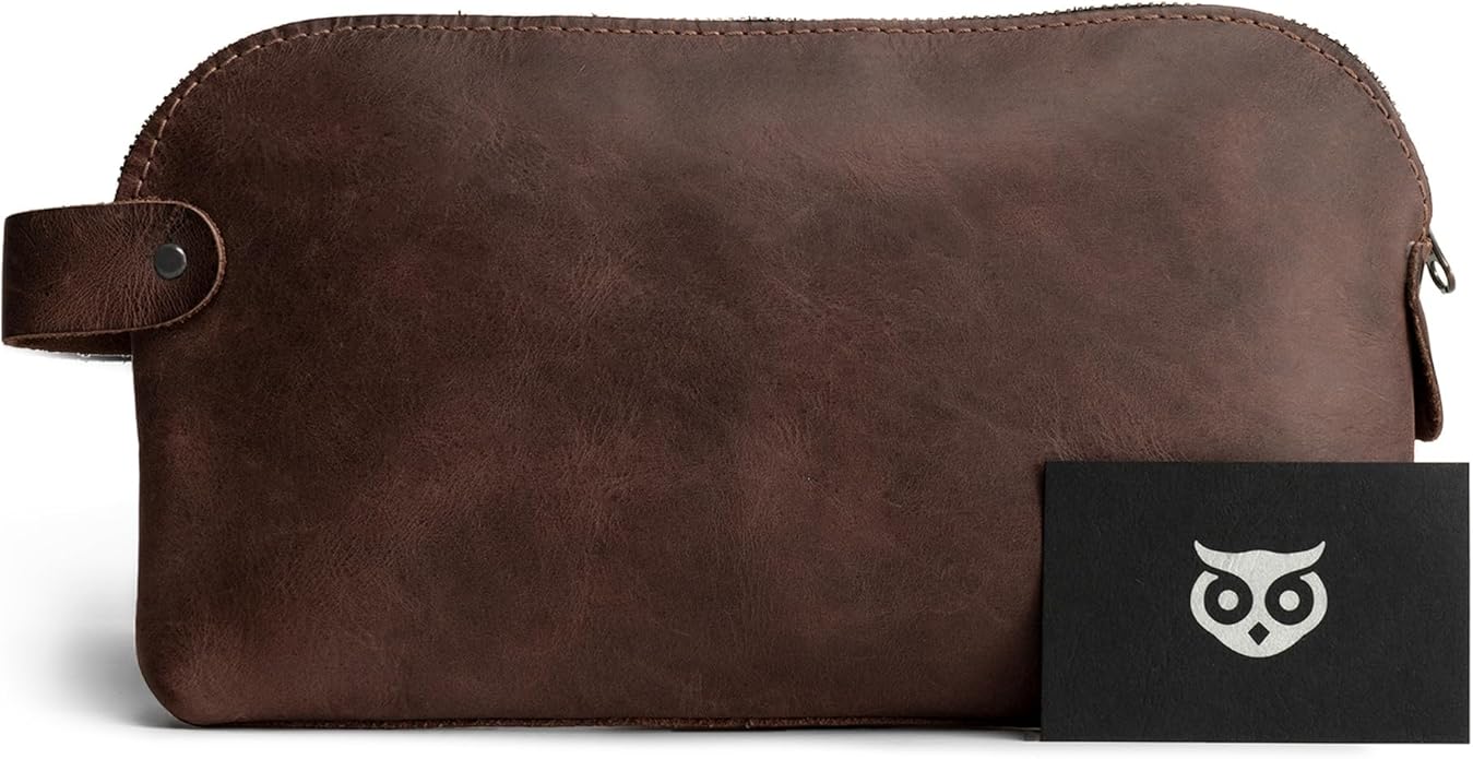 Hide & Drink, Large Rustic All Purpose Utility Bag for Cords & Chargers, Travel Bag, Multi-Purpose Bag, Full Grain Leather