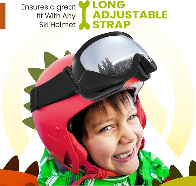 OutdoorMaster Kids Ski Goggles - Helmet Compatible Snow Goggles for Boys & Girls with 100% UV Protection