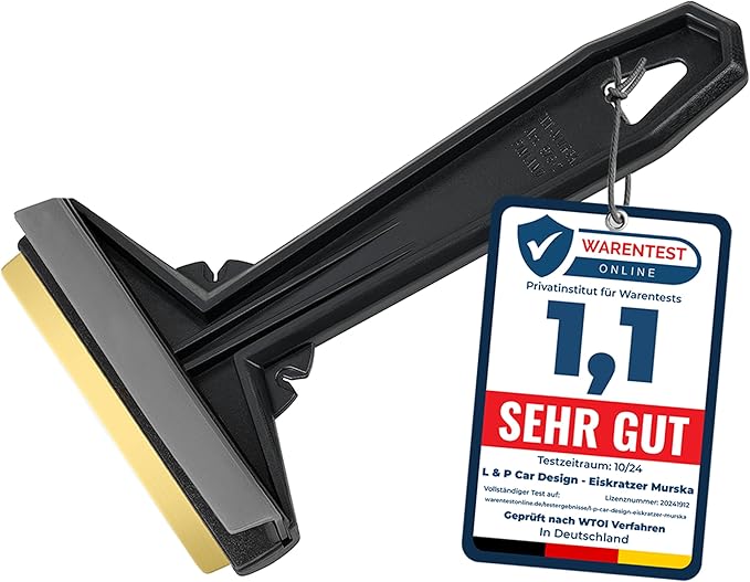 Car Ice Scraper Brass Blade - Fast, Effortless, efficient & Easy - Brass Ice Scrapers for Car Windshield Ice Scraper - Brass Ice Scraper for Car - Original Murska from Europe - Winter A054 Black Gray