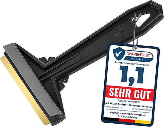 Car Ice Scraper Brass Blade - Fast, Effortless, efficient & Easy - Brass Ice Scrapers for Car Windshield Ice Scraper - Brass Ice Scraper for Car - Original Murska from Europe - Winter A054 Black Gray