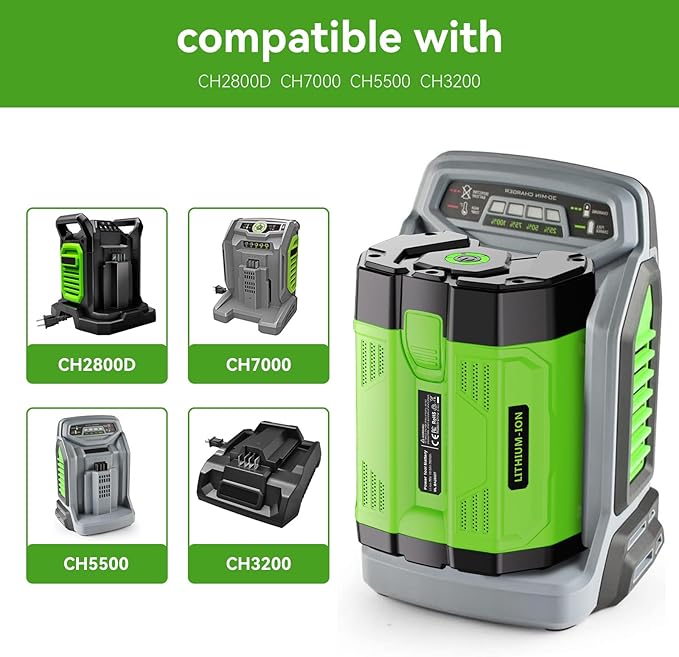 2-Pack 56V 10.0Ah Lithium-Ion Replacement Battery for EGO 56 Volt Power Tools, Compatible with BA2800T, BA4200T, BA1400, BA5600T