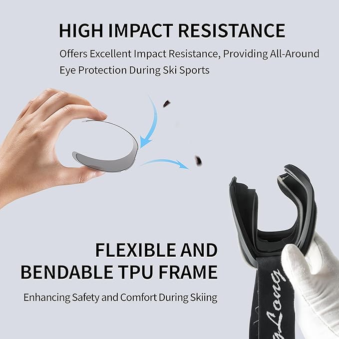 BangLong Ski Goggles, Snowboard/Snow Goggles Anti Fog UV Protection Design for Men Women Skiing, Skating,Snowmobilet,Youth