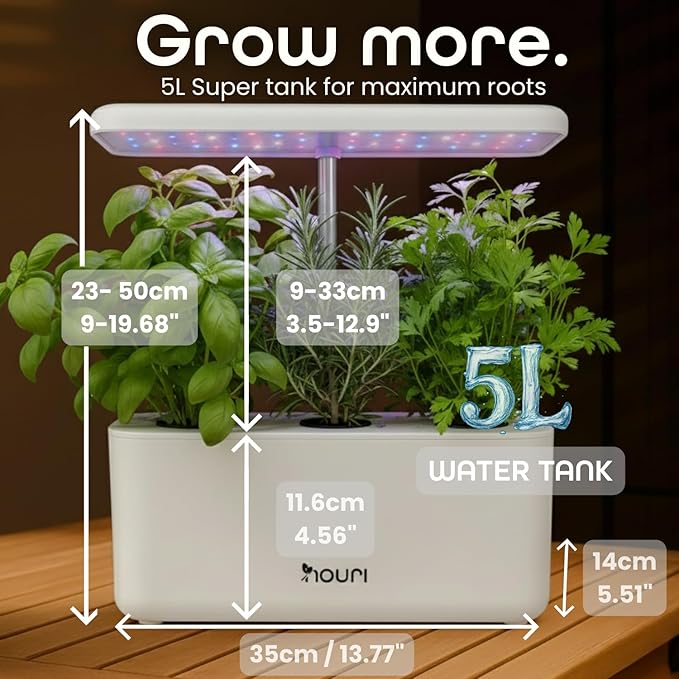 Nouri 7 Pod Smart Garden for Home Cooks with Heirloom Tomato | Hydroponics Growing System Kit | LED Grow Lights | Indoor Gardening System | Herb Garden Planter Indoor Kit | Gifts for Women & Men
