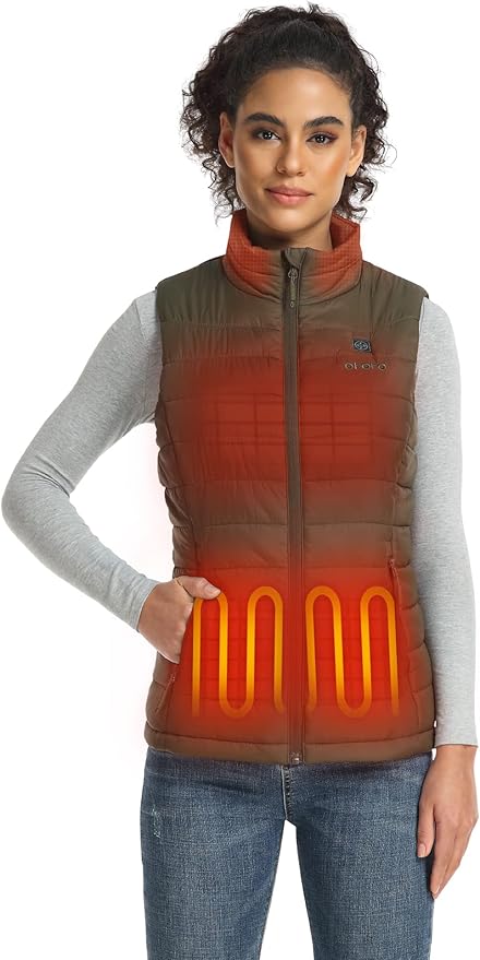 ORORO Women's Lightweight Heated Vest with USB-C Rechargeable Battery, Puffer Classic Heating Vest