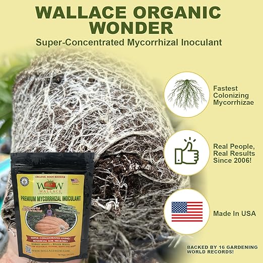 Wallace Organic Wonder Mycorrhizal Inoculant (20 lbs) - Mycorrhizal Fungi - Super Concentrated - Fresh Mycorrhizae for Plants, Garden Soil, & Potting Soil - Organic Root Stimulator for Plant Growth