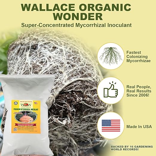 Wallace Organic Wonder Mycorrhizal Inoculant (50 lbs) - Mycorrhizal Fungi - Super Concentrated - Fresh Mycorrhizae for Plants, Garden Soil, & Potting Soil - Organic Root Stimulator for Plant Growth