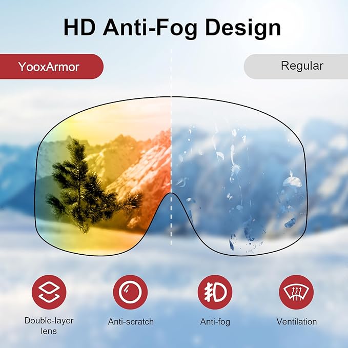 OTG Kids Ski Goggles Kids Snowboard Goggles for Boys Girls Toddler Youth Kid Snow Goggles Anti-Fog UV400 Protection